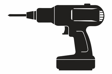 Drill icon, drill silhouette, Electric drill machine silhouette vector