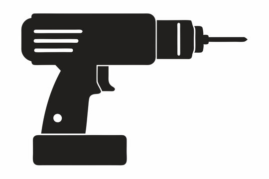 black drill tool on white background clip art preview