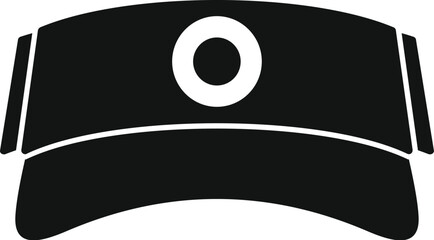 Black sun visor cap with circle logo template on white background