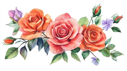 Vibrant Watercolor Roses: A Floral Delight for Nature Lovers