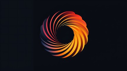 An abstract swirling pattern of orange and red on a black background, creating a fiery visual impact.