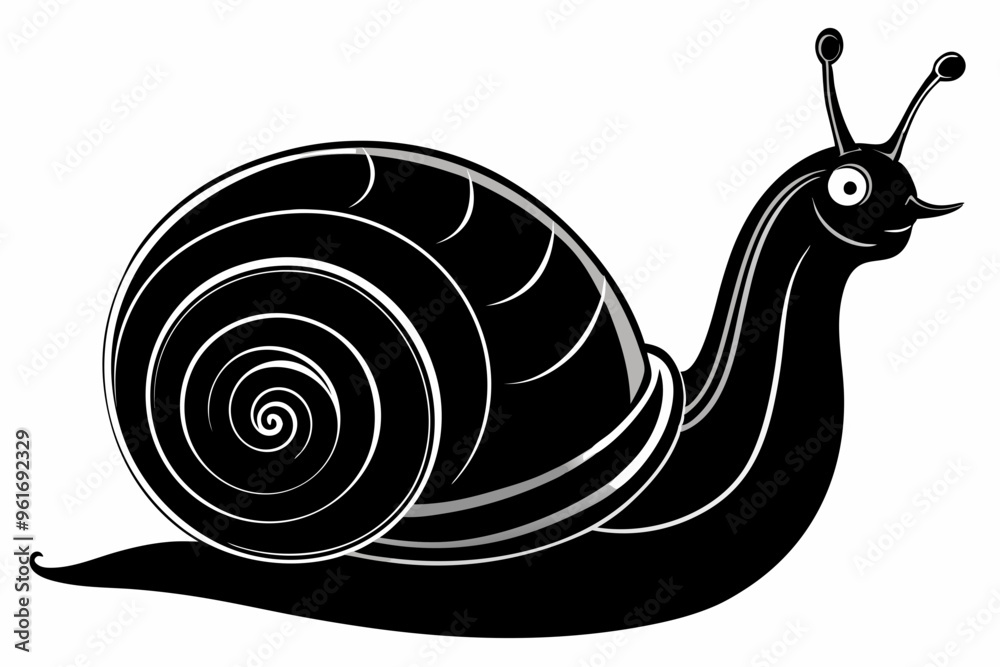 Wall mural snail vector silhouette