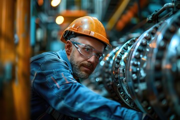 An engineer adjusting machinery in a factory, ensuring everything is operating correctly