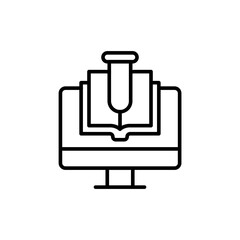 Science app outline icons, minimalist vector illustration ,simple transparent graphic element .Isolated on white background