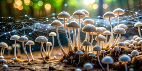 Obraz premium fungal kingdom mycelium network