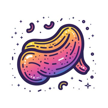 recommend clip art: Colorful cartoon illustration of a stomach.