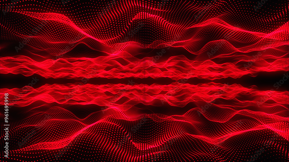 Poster abstract wave of particles. futuristic background. big data visualization. network connection. 3d ab