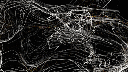 Abstract Black and White Pattern with Waves. Striped Linear Texture. Vector. 3D Illustration .Shiny abstract background for bright decoration