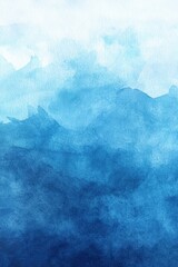 Obraz premium Blue Gradation Hand-Drawn Watercolor Texture Background Layer