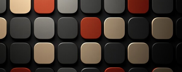 Fototapeta premium Modern abstract wallpaper with rounded squares in a geometric pattern featuring red, black, and beige tones for a stylish iPhone background