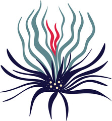 Elegant floral arrangement in Asian style. Cute cartoon illustration of flower