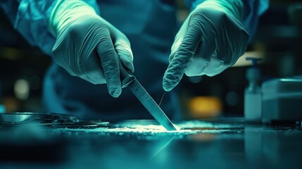 Gloved Hand with a Scalpel