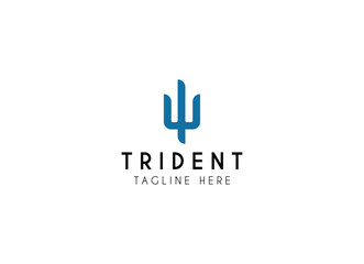 Obraz premium Trident graphic icon. Trident Poseidon sign in the circle isolated on white background. Vector illustration