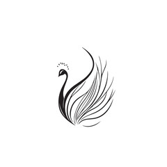 Fototapeta premium Peacock in cartoon, doodle style . Image for t-shirt, web, mobile apps and ui. Isolated 2d vector illustration in logo, icon, sketch style, Eps 10, black and white. AI Generative