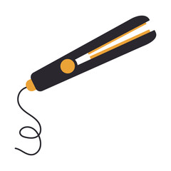 Curling iron for hair straightening. Vector of hairdressing accessories, colored icon