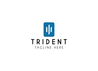 Trident graphic icon. Trident Poseidon sign in the circle isolated on white background. Vector illustration