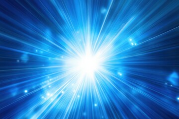 Blue Star Burst. Abstract Bright Blue Light Burst with Shining Sparkle in Sky