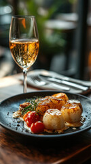 Scallops & Wine.
