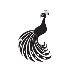 Fototapeta premium Peacock in cartoon, doodle style . Image for t-shirt, web, mobile apps and ui. Isolated 2d vector illustration in logo, icon, sketch style, Eps 10, black and white. AI Generative