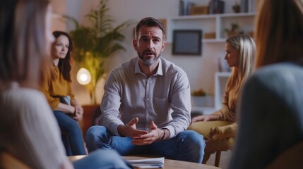 Therapist Leading Group Therapy Session
