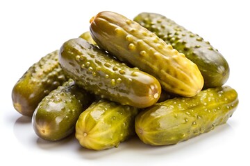 Isolated Pickles with Unique Texture and Shape on white Background