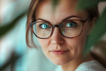 Fototapeta premium Closeup Shot of a Beautiful Girl Facing Camera With Attractive Eyes