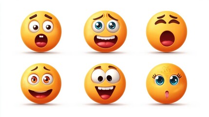 Naklejka premium Flat Vector Design of an Emoji Face on White Background for Digital Use
