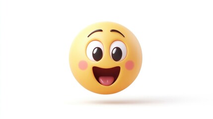 Fototapeta premium Flat Vector Design of an Emoji Face on White Background for Digital Use