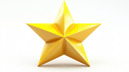 Obraz premium 3d illustration of a star, yellow, on white background