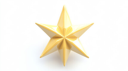 Obraz premium 3d illustration of a star, yellow, on white background
