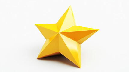 Obraz premium 3d illustration of a star, yellow, on white background