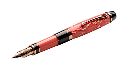 vintage pen, studio view, isolated on transparent background.