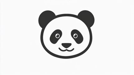 A simple black outline of a panda's head.