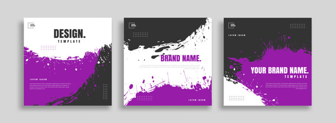 posts on social media vector illustration. Stylish graphics templates posts. dynamic abstractions typography photo. modern art paint and brush stains, fitness subjects gym. design frame post Template