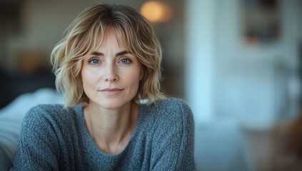 Portrait of a Woman Looking Directly at the Camera