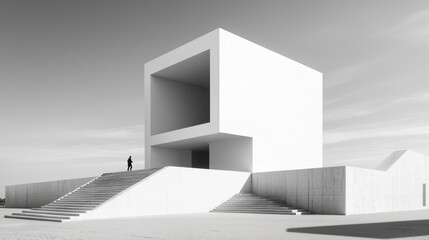 Fototapeta premium Defining Symmetry in Contemporary Minimalist Architecture, Explore the role of symmetry in contemporary minimalist architecture.