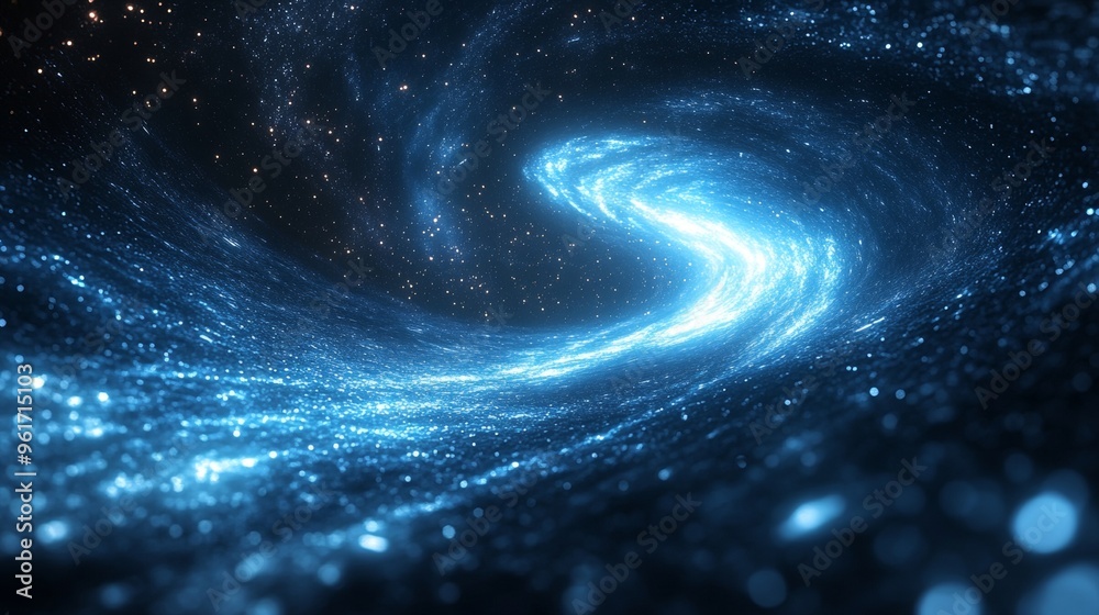 Poster A spiral galaxy with a blue hue