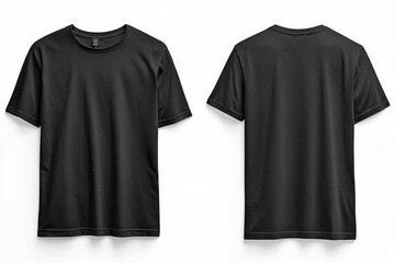 Black Tshirt Mockup Front and Back Isolated created with Generative AI