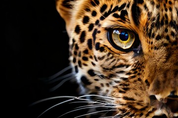 Obraz premium close up portrait of a leopard, leopard in rain forest, native to Sri Lanka , leopard looking at camera portrait 