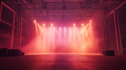 Classic Concert Stage with Fog and Lighting: Atmosphere and Preparation
