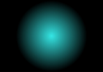 Esfera turquesa sobre fondo negro