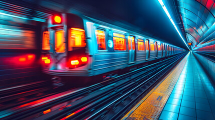 Subway Train Speed Blur Abstract Background