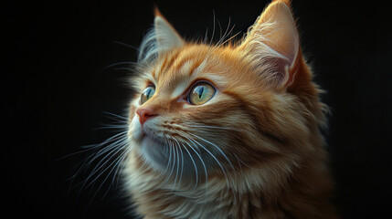 A cat framed by beautiful lighting or artistic compositions, turning them into the focal point of a stylish scene.