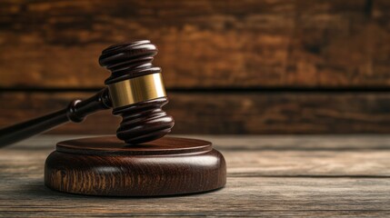 Obraz premium Wooden Gavel on Wooden Background