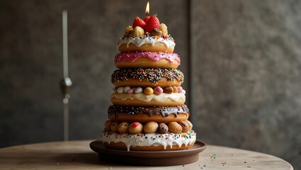 christmas cake with candles