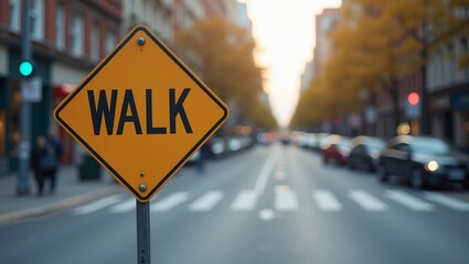 Urban Crosswalk Signage  City Intersection Scene