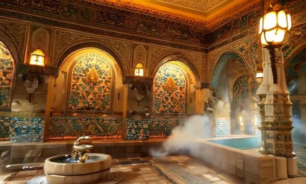 Bathhouse with intricate tilework, Video