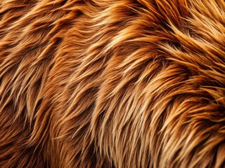 Fototapeta premium Softly glistening brown bear fur unwinds, revealing rich, velvety textures and delicate hairs that shimmer with deep