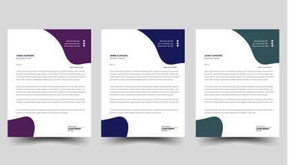 Obraz premium letterhead flyer corporate official minimal creative abstract professional informative newsletter magazine poster brochure design with logo, Letterhead template in Abstract style design. 