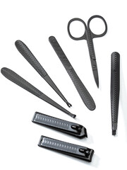 a nail clipping kit with different tools for a nail service master